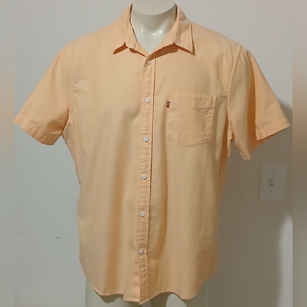 Levi's Mens Standard Fit 100% Cotton Button - Front Short Sleeve Shirt Size XL